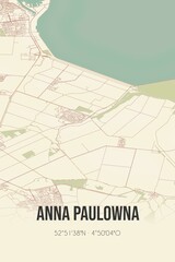 Fototapeta premium Retro Dutch city map of Anna Paulowna located in Noord-Holland. Vintage street map.