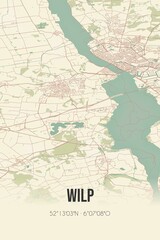 Retro Dutch city map of Wilp located in Gelderland. Vintage street map.
