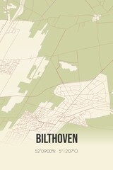 Retro Dutch city map of Bilthoven located in Utrecht. Vintage street map.