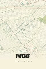Retro Dutch city map of Papekop located in Utrecht. Vintage street map.