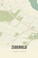 Obraz premium Retro Dutch city map of Zijderveld located in Utrecht. Vintage street map.