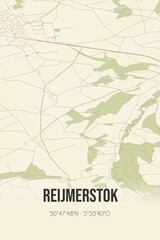 Retro Dutch city map of Reijmerstok located in Limburg. Vintage street map.