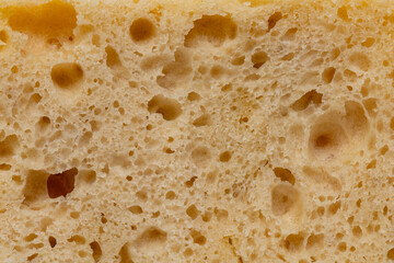 Fresh homemade focaccia bread close up with a shallow depth of field