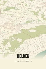 Retro Dutch city map of Helden located in Limburg. Vintage street map.