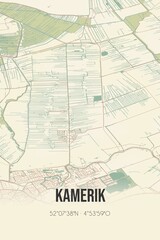 Obraz premium Retro Dutch city map of Kamerik located in Utrecht. Vintage street map.
