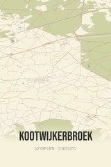 Retro Dutch city map of Kootwijkerbroek located in Gelderland. Vintage street map.