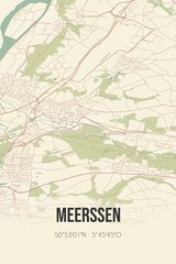 Retro Dutch city map of Meerssen located in Limburg. Vintage street map.