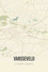 Fototapeta na wymiar Retro Dutch city map of Varsseveld located in Gelderland. Vintage street map.