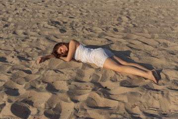 Summer walk along the river