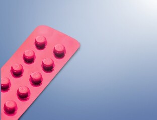 Drugs or tablet pills on the desk in home