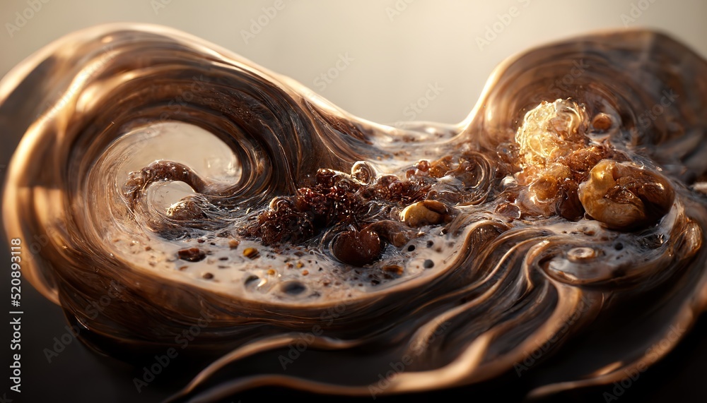 Poster splashes and liquid from dark chocolate. chocolate splash.3d render