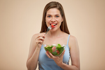 Smiling woman isolated portrait