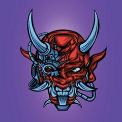 Demon  Half robot illustration
