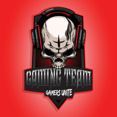 Skull gaming mascot logo