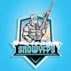 Soldier mascot logo for esport and sport