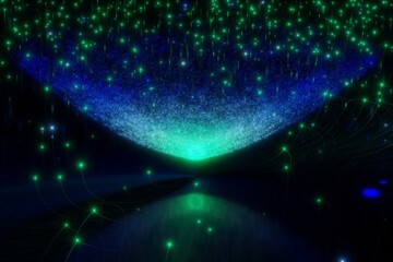 3D render abstract space stars bleck comets