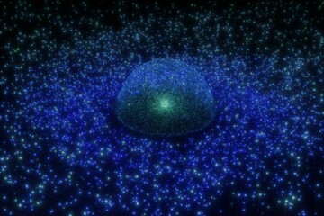 Obraz na płótnie Canvas 3D render abstract space stars bleck comets