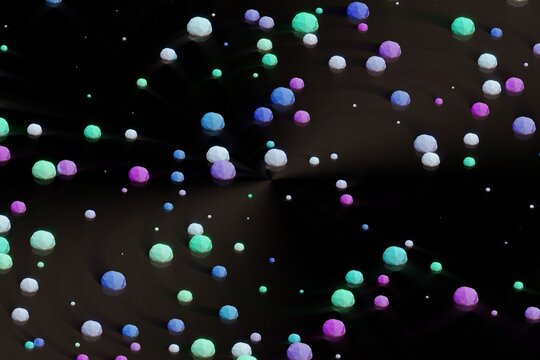 3D render abstract space stars bleck comets