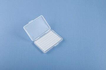 Ortho wax in plastic box. Useful thing to help well with braces. Orthodontic wax relieves...