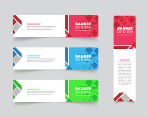 Colorfull Flat Banner Deisgn For Web Horizonal And Vertical, Vector abstract graphic design Banner template