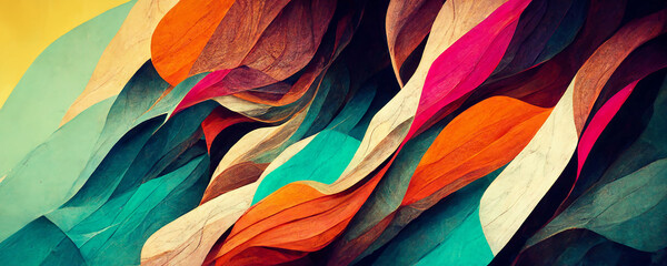colorful waiving textile background flowing fabric - obrazy, fototapety, plakaty