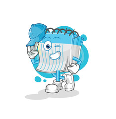 notebook young boy character cartoon