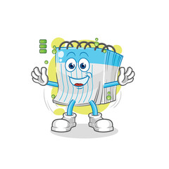 notebook full battery character. cartoon mascot vector