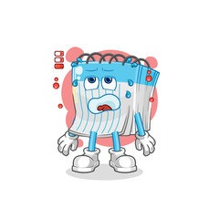 notebook low battery mascot. cartoon vector