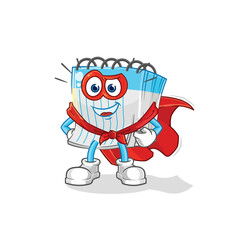 notebook heroes vector. cartoon character