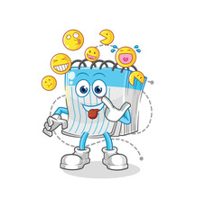 notebook laugh and mock character. cartoon mascot vector