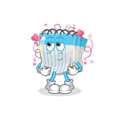 notebook shy vector. cartoon character