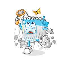 notebook catch butterfly illustration. character vector