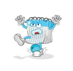notebook hiten by bowling cartoon. cartoon mascot vector