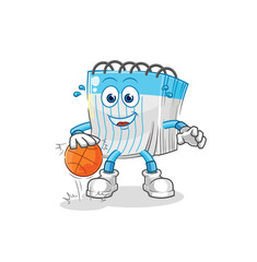 notebook dribble basketball character. cartoon mascot vector