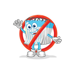 say no to notebook mascot. cartoon vector