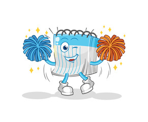 notebook cheerleader cartoon. cartoon mascot vector