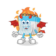 notebook demon with wings character. cartoon mascot vector