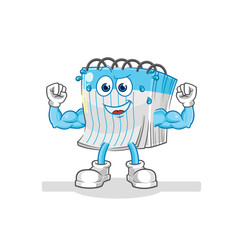 notebook muscular cartoon. cartoon mascot vector