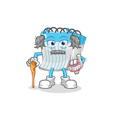 notebook white haired old man. character vector