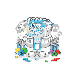 notebook mad scientist illustration. character vector