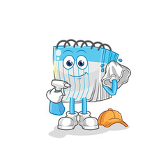 notebook cleaner vector. cartoon character
