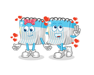 notebook dating cartoon. character mascot vector
