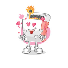 matchbox fallin love vector. cartoon character