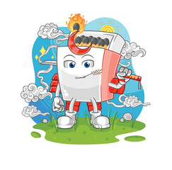 matchbox samurai cartoon. cartoon mascot vector