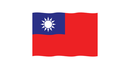 Flag of Taiwan. Republic of China. Taiwanese national symbol.