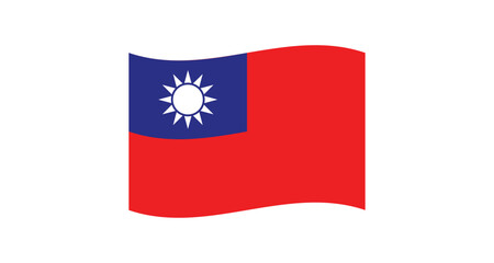 Flag of Taiwan. Republic of China. Taiwanese national symbol.