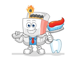 matchbox dentist illustration. character vector