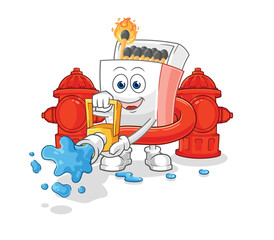 matchbox firefighter vector. cartoon character