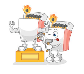 matchbox sculptor character. cartoon mascot vector