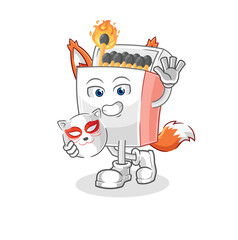 matchbox japanese fox character. cartoon mascot